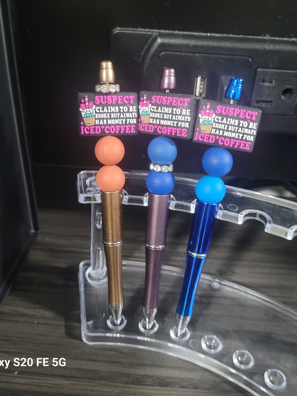 Handmade Iced Coffee Beaded Pens
